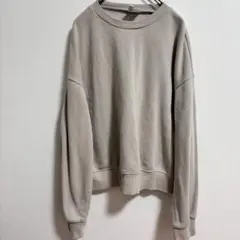 H&M 【DIVIDED】 オーバーサイズ スウェット 裏起毛 グレージュ Sのサムネイル