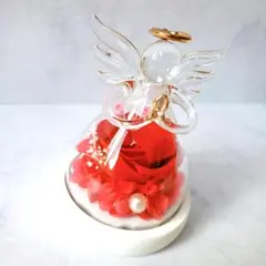 ✨残り1点✨　プリザーブドフラワー　ギフト　プレゼント　花　天使　贈り物　赤