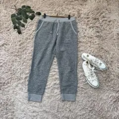 6753✾パンセ✾スウェットパンツ【38】杢グレー/ジョガーパンツ/クロップド