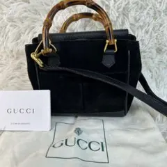 GUCCI バッグ ミニショルダーバッグ バンブー スエード レザー 2way