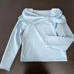 アクシーズ　オフショル風リボンカットプルオーバー
