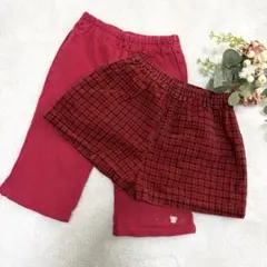 ファミリア テディベア刺繍 ボトムス 2点セット 100-110cm