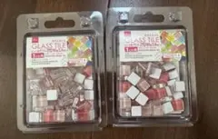 ガラスタイル　ピンク系　ダイソー　2点セット