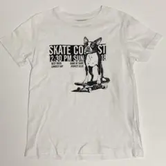 ZARA BOYZ ザラ スケボに乗る犬のグラフィック キッズTシャツ ホワイトのサムネイル