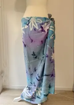 デザインパレオロング(タイダイティアレ/ターコイズ×パープル×グレー)