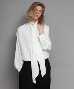 ato Crepe de Chine SCARF SHIRT