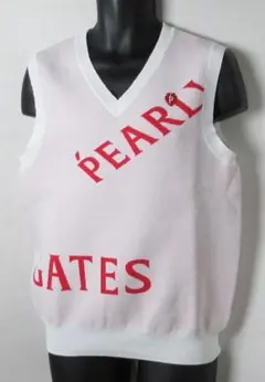 新品 パーリーゲイツ ゴルフ　Vネックベスト/メンズ/4(M)/ホワイト
