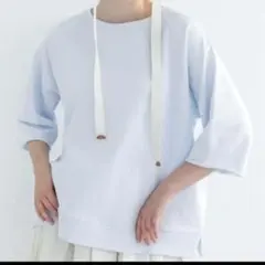 [新品未使用] coca 七分袖ラグランボートネックスウェット　コットン　無地