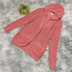 THE SHOP TK F カーディガン フード ニット ラメ ピンク 通勤のサムネイル