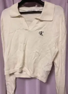 Calvin Klein Jeans ホワイト ニットポロ M