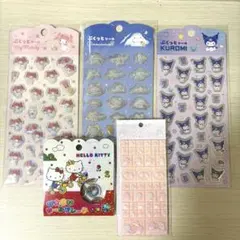 サンリオ　キキララタイルシール　キティおはじきシール　サンリオぷくぷくシール