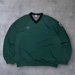 90s UMBRO ナイロンプルオーバー グリーン 刺繍ロゴ ヴィンテージ