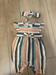 SHEIN ストライプロンパース 74のサムネイル