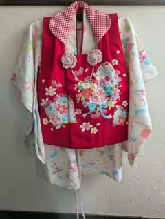 七五三 被布セット ピンク 花柄 草履 髪飾り 巾着 リョウコキクチ