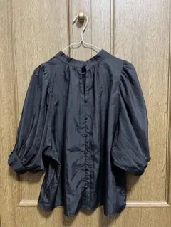 PAGE BOY ブラック 五分袖ブラウス フリーサイズ