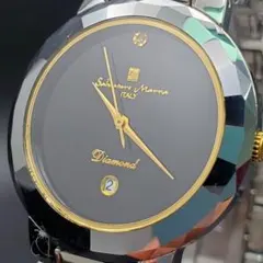 サルバトーレマーラ 美品 クォーツ 黒文字盤 18Kリューズ メンズのサムネイル