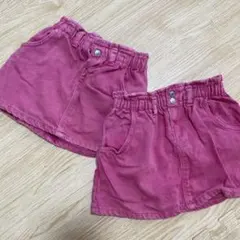 ZARAベイビー　姉妹お揃い　ピンク　デニムスカート　98cm86cm