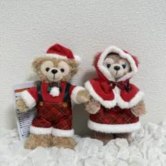 ダッフィー　シェリーメイ　クリスマス　ぬいぐるみバッジ　2点セット　新品未使用