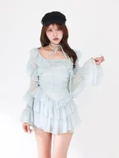 【値下げ】新品未使用タグ付 Darich フリルリボンシアーブラウスのサムネイル