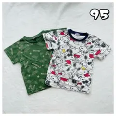 キッズ 男の子 恐竜 スヌーピー 半袖 Tシャツ 2枚セット 95のサムネイル