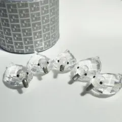 c*g様 Swarovski スワロフスキー クリスタル アヒル 置物 5体セッ