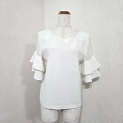 INGNI フリル袖ブラウス ティアード袖 アイボリー系（M）上品 きれいめ