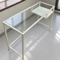 IKEA VITTSJÖ ヴィットショー デスク 机 ホワイト廃盤 ガラス 直接