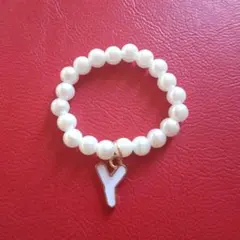 パールイニシャルネックレス　Ｙ ミニラブブ　ぬい活