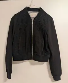 URBAN RESEARCH 黒 ブロックレース切替クロップドブルゾン