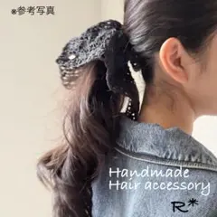order/スクエア シュシュ/レース編み/ハンドメイド/ヘアアクセサリー