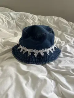 バケットハット　デニムリボン
