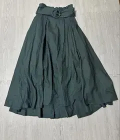 美品　SNIDEL スナイデル ロングフレアスカート グリーン　M