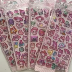 ぷっくりシール ぷくぷくシール　立体シール 3D 2枚セット マイメロディー