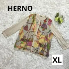 エトロ ETRO ペイズリー柄切替カーディガン シルク コットン ベージュ