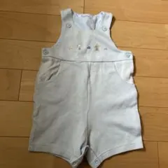 familiar ライトブルー 刺繍付きロンパース