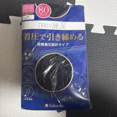 fukusuke 段階着圧設計 タイツ M ブラック 80デニール