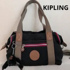美品【KIPLING】ショルダー＆ハンド 2wayバッグ ダークグリーン