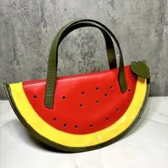 スイカ型 レザー ハンドバッグ フルーツ ハーフムーン バッグ - メルカリ