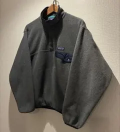patagonia スナップT フリース S グレーxネイビー パタゴニア