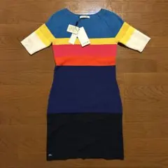 新品未使用 LACOSTE マルチボーダー ニットワンピース チュニック