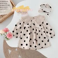 ☆お値下げ中☆ ベビー　韓国　洋服　ドット柄　長袖　ワンピース　80㌢