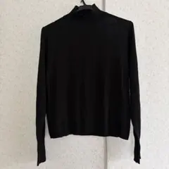 ZARA シアーモックネックサマーセーター 黒 Mサイズのサムネイル
