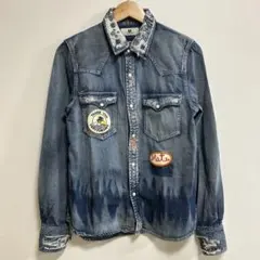 エム M ワッペン ダメージ加工 デニムシャツ TAKUYA∞のサムネイル