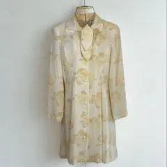 ペイトンプレイス　ひざ丈　長袖花柄ワンピース　d'or PEYTON PLACE