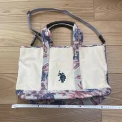 U.S.POLO ASSN 花柄キャンバストートバッグ