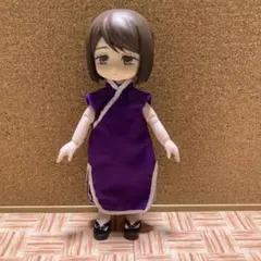 10cmセリア可動式ドールボディ用・新型紙袖別チャイナドレス