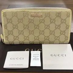 GUCCI バンブー GGキャンバス×レザー ラウンドファスナー タッセル