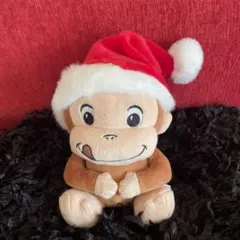 サンタ帽子のジョージぬいぐるみ