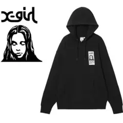 X-girl エックスガール FACE PATCH SWEAT HOODIE