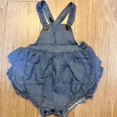 ラステラ ベビー デニム フリル ロンパース 綿100のサムネイル